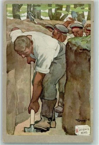 1916 sign. Georgi , Schützengraben AK