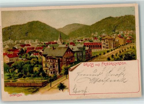 Friedrichroda 1903 sign Spindler - Kunstverlag Winkler & Voigt 4152 , gute Erhaltung AK