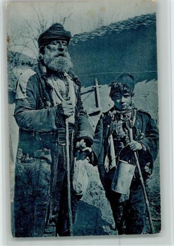 1917 Volkstypen - Blinder Bettler mit Junge AK