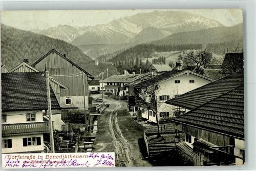 Benediktbeuern 1910 Dorfstraße Benediktenwand