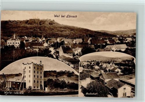 Weil 1927 Wyla Fabrik , Bahnhof, Teilansicht AK Gute Erhaltung