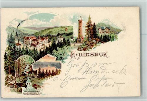Hundseck 1899 Ortsansichten Aussichtsturm Wasserfall