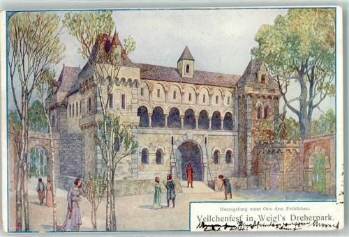 Wien 1906 Herzogsburg unter Otto dem Fröhlichen Veilchenfest in Weigl's Dreherpark Schönbrunnerstraße