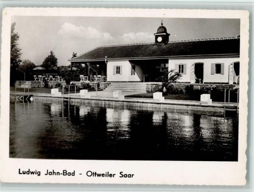 66564 W6682 Ottweiler 1958 - Schwimmbad , Ludwig-Jahn Bad, gute Erhaltung AK