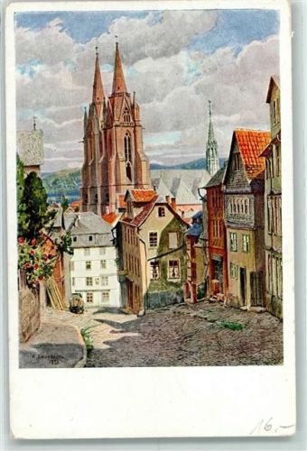 Marburg Am Roten Graben sign K. Lindegreen Nr. 3