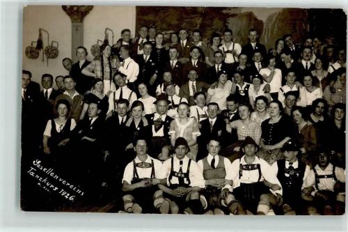 Passau Gruppenaufnahme Gesellenverein Tanzkurs 1926 Ort handschriftlich