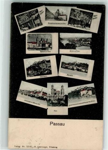 Passau 1909 Oberhaus Rathaus Dom Ratskeller