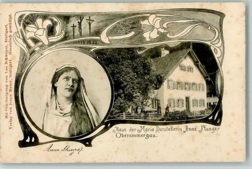 Jugendstil - Haus der Maria Darstellerin Anna Flunger - Verlag Hugo Moser Passionsspiel 1900
