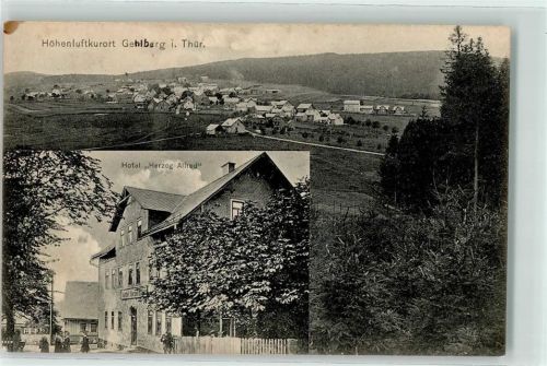 Gehlberg 1907 Hotel Herzog Alfred Bahnpoststempel Erfurt-