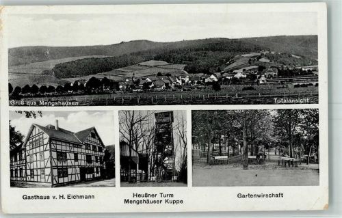 Mengshausen Gasthaus v. H. Eichmann Heußner Turm Mengshäuser Kuppe Landpost