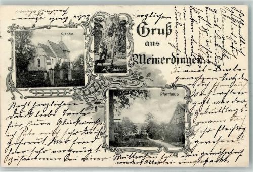 Meinerdingen 1900 Gruss aus Schloss Pfarrhaus