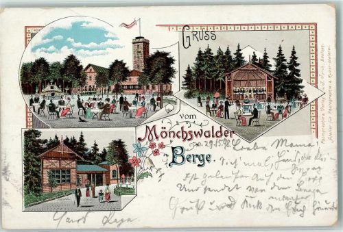Wilthen 1898 Mönchswalder Berg Gasthaus Musikpavillon Ort lt. Stempel