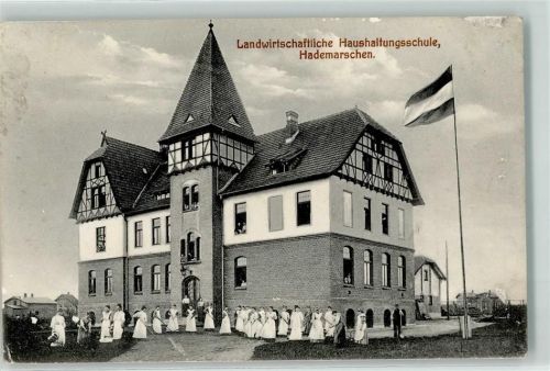 Hanerau-Hademarschen 1910 Handwirtschaftliche Haushaltungsschule Fahne