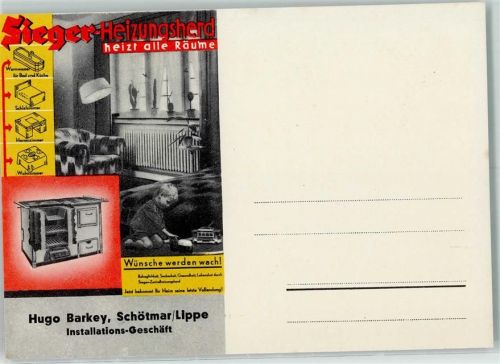 Schötmar Sieger-Heizungsherd Firma Hugo Barkey