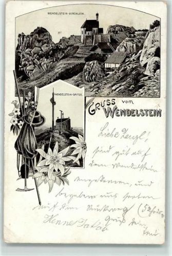 Wendelstein 1902 Kirchlein Spitze Gipfelkreuz Edelweiss