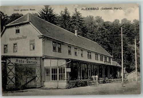 Alexisbad 1918 Hotel goldene Rose Selketal Auto Garage