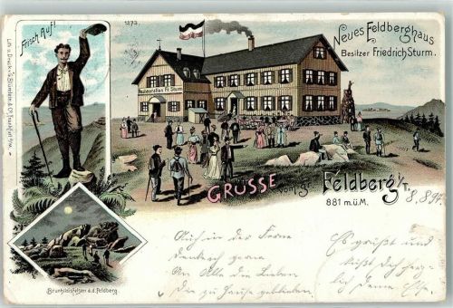 Feldberg 1897 Gasthaus Neues Feldberghaus Brunhildenfelsen