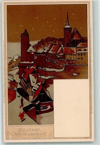 Bautzen 1899 sign. Felix Eissner Alte Wasserkunst Bilder aus dem Sachsenlande Nr. 7