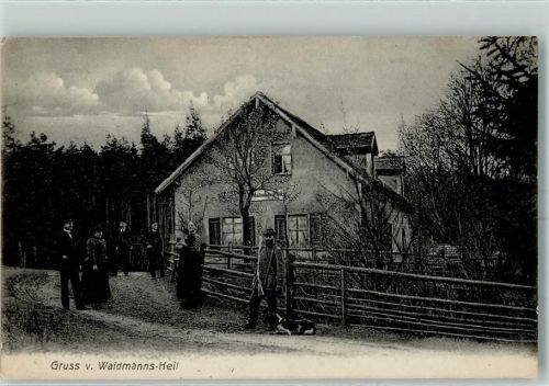 Wurzen Försterhaus Waidmanns-Heil Jäger mit Jagdhund