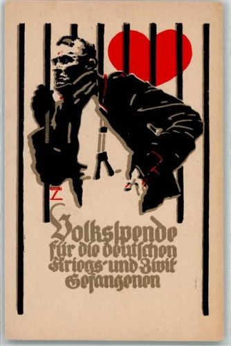 1916 Volksspende für die Kriegs- und Zivil Gefangenen WK I