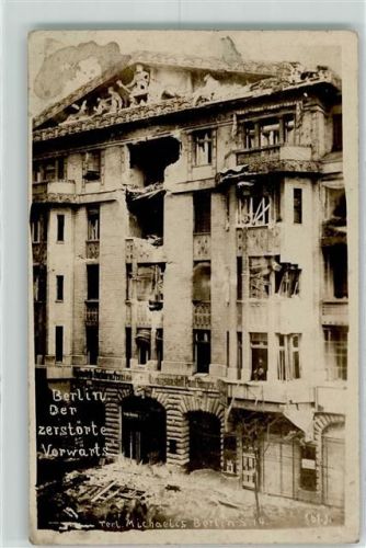 10115 O1020 Friedrichshain 1919 Foto AK Revolution Straßenkämpfe 1919 Zerstörtes Vorwärts-Haus