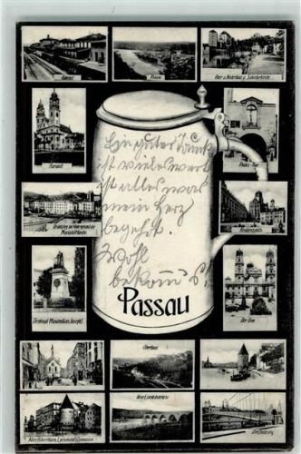 Passau 1906 Bierkrug Mehrbildkarte