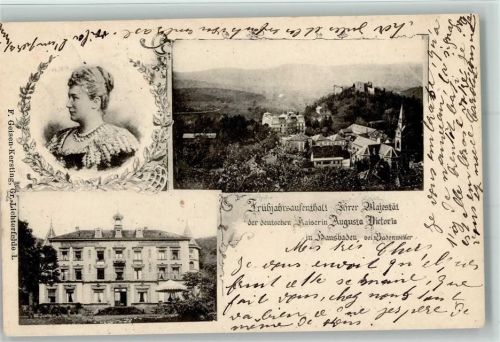 Badenweiler 1902 Frühjahrsaufenthalt Kaiser Augusta Victoria in Hausbaden