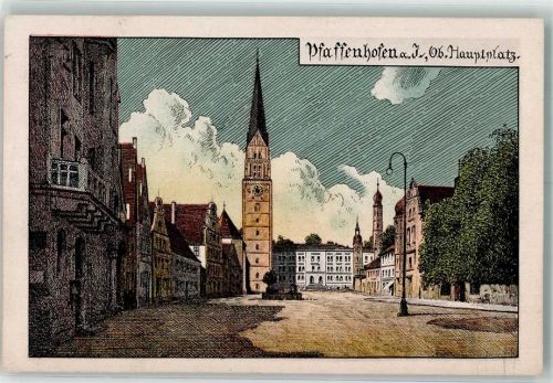 85276 W8068 Pfaffenhofen a d Ilm Künstlerkarte Oberer Hauptplatz