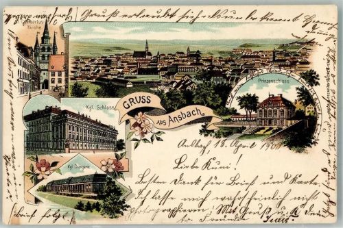 Ansbach 1900 Schloss Kirche St. Gumbertus