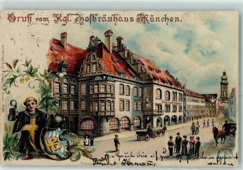 München 1898 Gruss aus Hofbräuhaus Münchner Kindl Verlag Otto Hayd Nr. 606