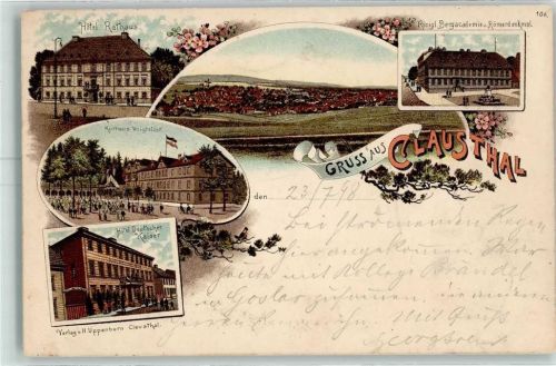 Baste 1898 Hotel Rathaus Königl. Bergakademie Römerdenkmal Kurhaus Voigtslust Hotel Deutscher Kaiser