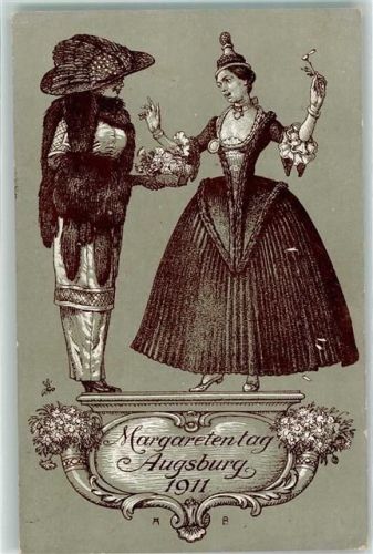 Augsburg 1912 Margaretentag 1911 Mode AK