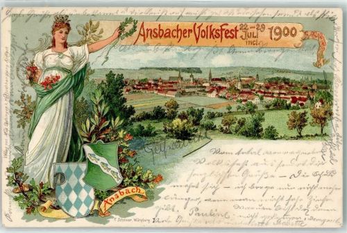 Ansbach Ansbacher Volksfest 22. - 29. Juli 1900 Wappen