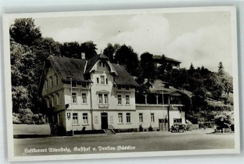 Altensteig Gasthaus Pension Bässler Emailleschild
