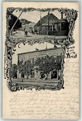 Wrist 1899 Gasthaus Lohse Gruss Bahnhof Fahrrad Schranke