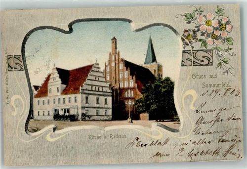 Sommerfeld 1903 Kirche u. Rathaus