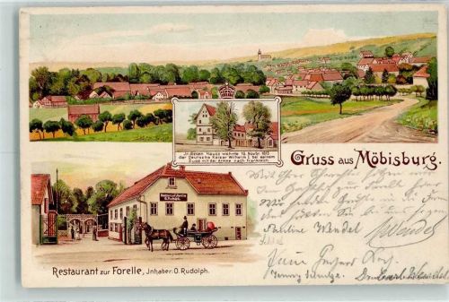 Möbisburg-Rhoda 1900 Restaurant zur Forelle Künstlerkarte