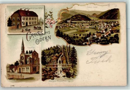 Oderen Restauration Gasthaus zum Adler Kirche Nikolaus Wasserfall