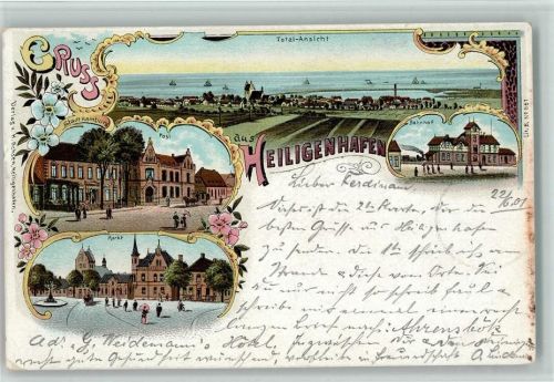 Heiligenhafen 1901 Post Markt Bahnhof