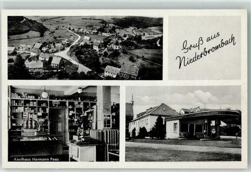 55767 W6581 Niederbrombach - Kaufhaus Hermann Pees Landentheke Waage Tankstelle