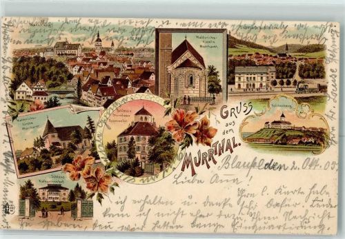 Backnang 1905 Murrthal Backnang Walderichs-Kirche Murrhardt Schloss Katharinenhof Schloss v. Sturmfeder Oppenweiler Walderichs-Kapelle Murrhardt Reichenberg Sulzbach