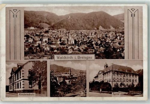 Waldkirch 1919 Kinderschule Spital Kirche St. Margarethen