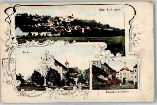 Oberelchingen 1909 Kirche Eingang zum Klosterhof