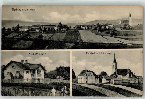 Eging 1916 Villa Dr. Seider Pfarrhof und Schulhaus