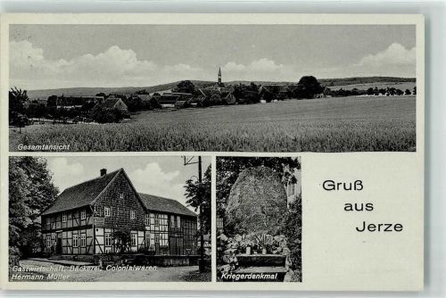 Jerze Gasthaus Bäckerei Kolonialwaren Hermann Müller Kriegerdenkmal