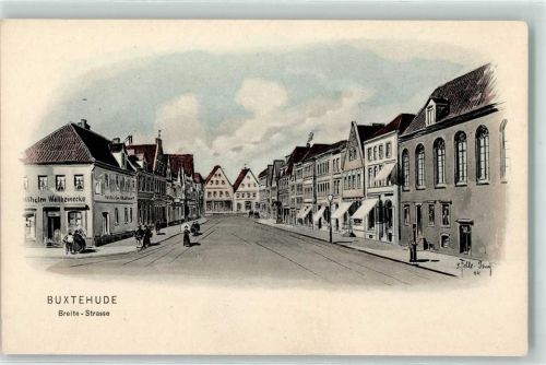 Buxtehude Breite Straße Geschäft W. Wallheinecke sign. E. Felle Isney