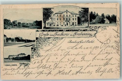 Freilassing 1900 Gasthaus Foecherer Bes Carl Oertel