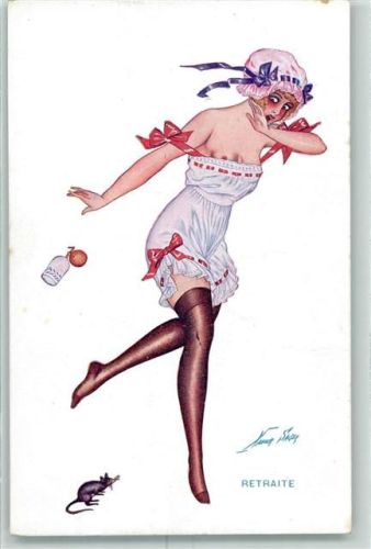 Verlag A. Noyer Serie 67 Nr. 352 Maus Unterwäsche Strapse Art Deco
