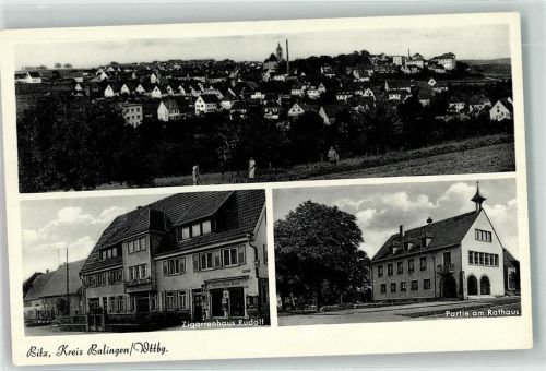 Bitz Zigarrenhaus Rudolf Emailleschild Rathaus