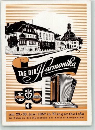 Klingenthal 1957 Tag der Harmonika AK